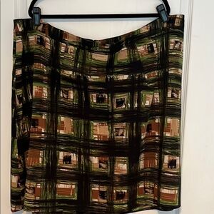 Lane Bryant Black and Green A-Line Skirt